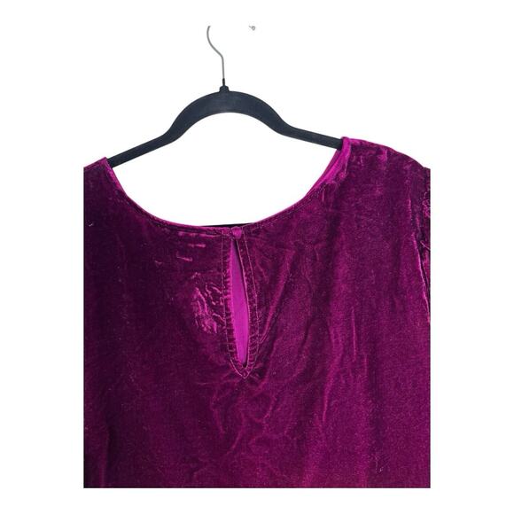 Crushed Velvet Wine Burgundy Short Puff Sleeve Dark Academia Goth Sz 3X NWT - Picture 2 of 13